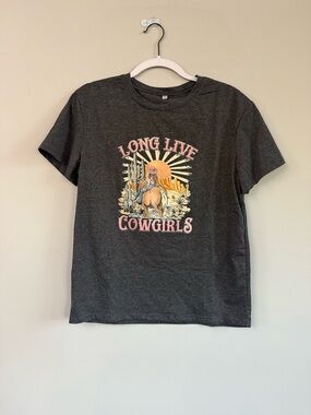 Long Live Cowgirls Graphic Tee - Charcoal